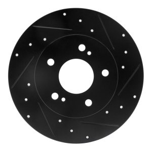 Infiniti I30 Brake Rotor (1) - Rear Right - R1 Concepts - Drilled & Slotted - Black - `94-`04